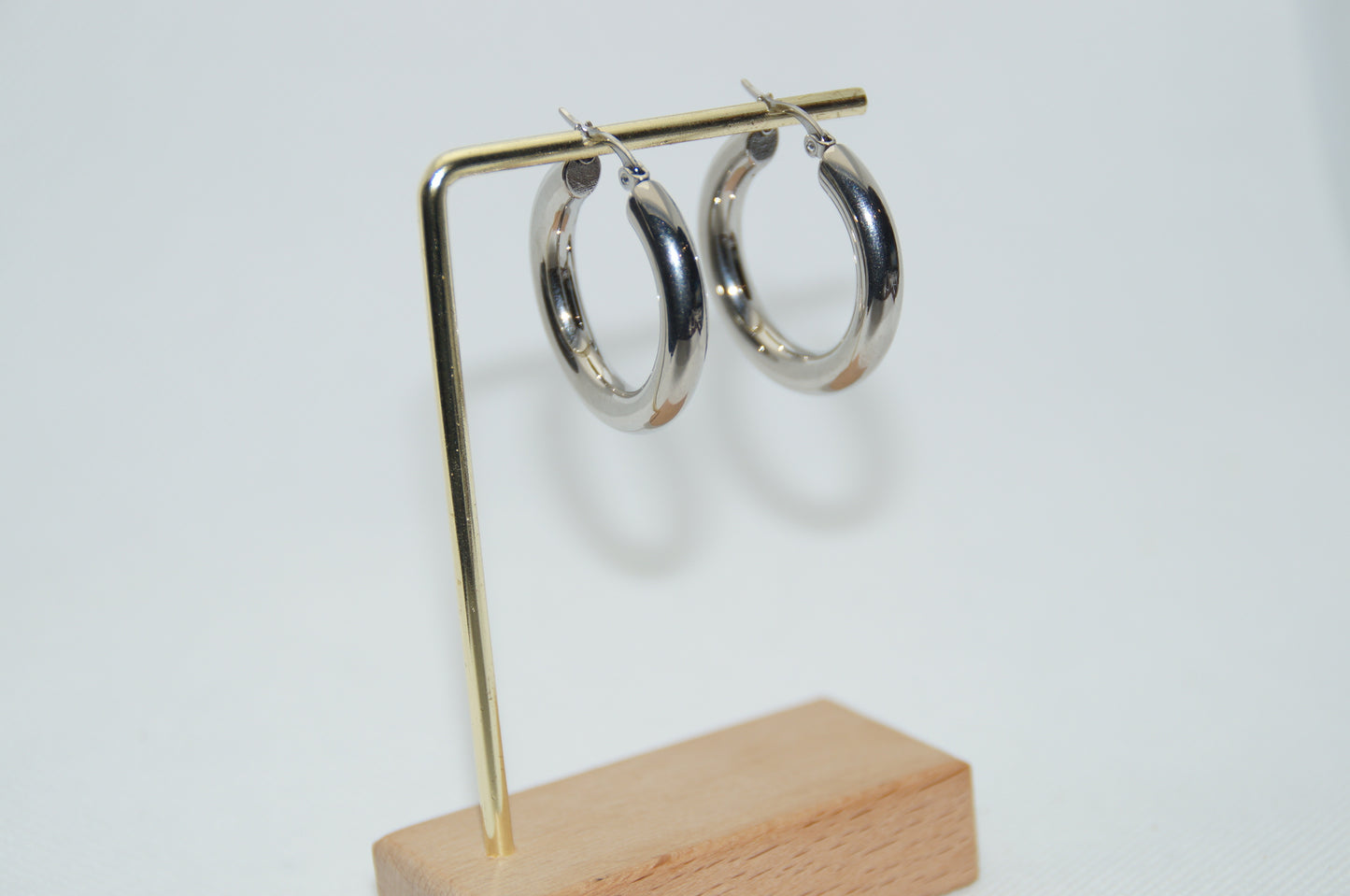 Stella Hoops Steel Silver