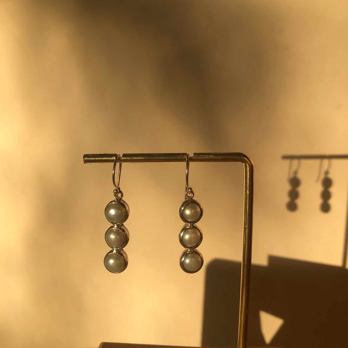 Pearl Trio Drop Earrings