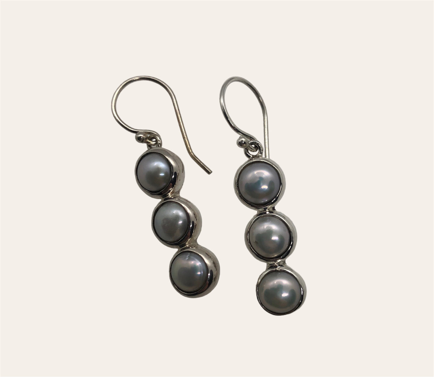 Pearl Trio Drop Earrings